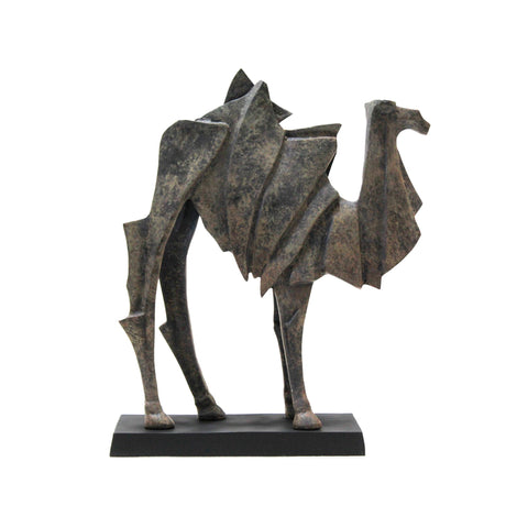 3186_Large_Mahogany_Patina_Black_Aluminium_Camel_Sculpture_A