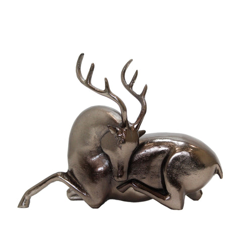 3527_Small_Antique_Nickel_Aluminium_Reindeer_Sculpture_A