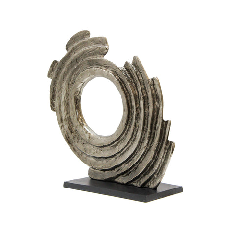 3666_Aged_Brass_Black_Base_Aluminium_Round_Sculpture_1_C