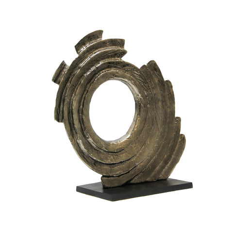 3666_Aged_Brass_Black_Base_Aluminium_Round_Sculpture_1_D