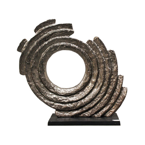 3666_Aged_Brass_Black_Base_Aluminium_Round_Sculpture_1_E
