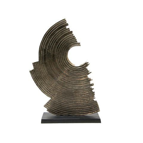 3667_Aged_Brass_Black_Base_Aluminium_Round_Sculpture_A
