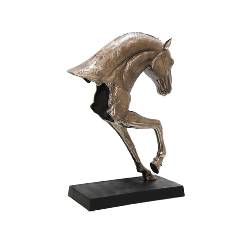 3727_Antique_Nickel_Black_Aluminium_Horse_Sculpture_B