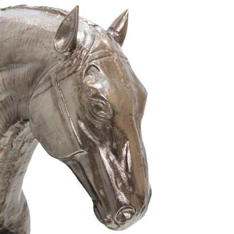 3727_Antique_Nickel_Black_Aluminium_Horse_Sculpture_F