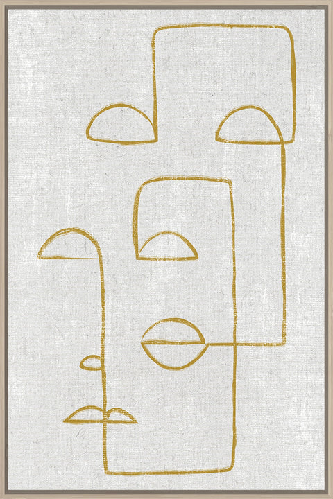 60X90 ABSTRACT FACE WITH GOLD FOIL