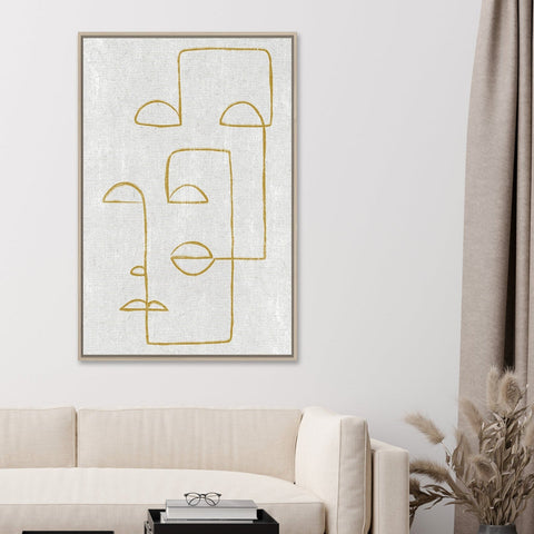60X90 ABSTRACT FACE WITH GOLD FOIL