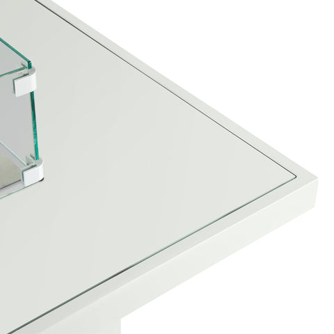 Capri Coffee Fire Pit Table - White Plain Glass - GA-F2020032A