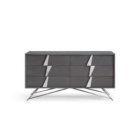 Divano - Dresser with Silver Design Detail + Glass