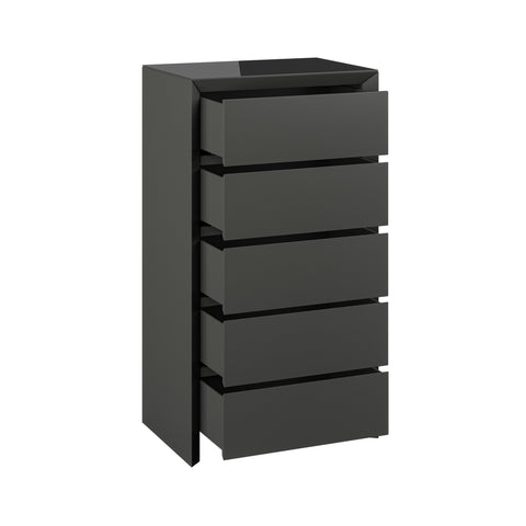 Elite - 5 Drawer Tall Chest Matt Dark Grey - P1437DC11 - Mint