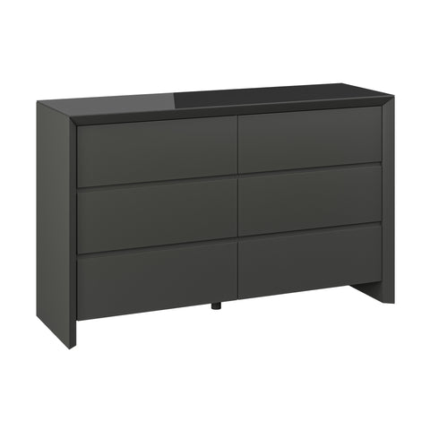 Elite - 6 Drawer Chest Matt Dark Grey - P1437DC12 - Mint