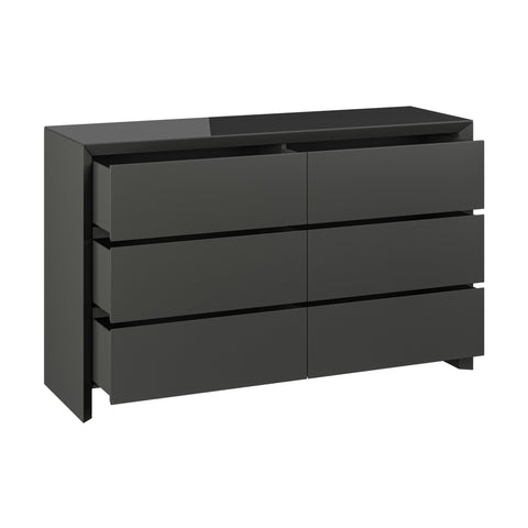 Elite - 6 Drawer Chest Matt Dark Grey - P1437DC12 - Mint