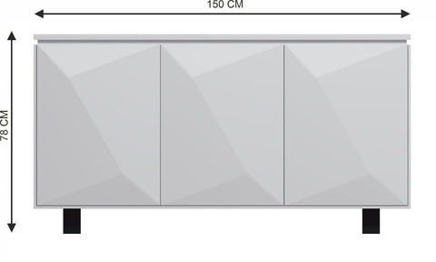 Esme - 3 Door Sideboard - Grey - P1918SB07 - Mint