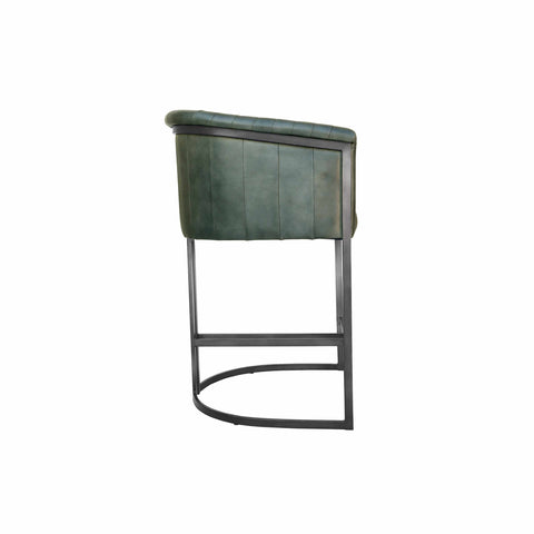 Ethan Leather Bar Stool - Olive