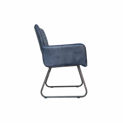 Ezra Leather Chair - Blue