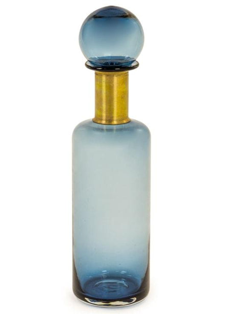 GW97 - SLIM BLUE GLASS APOTHERCARY BOTTLE