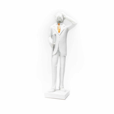 Figure with hand on head