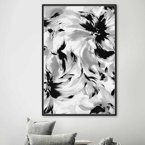 80X120 LARGE BLOSSOM WITH FOIL AND HANDPAINT EFFECT