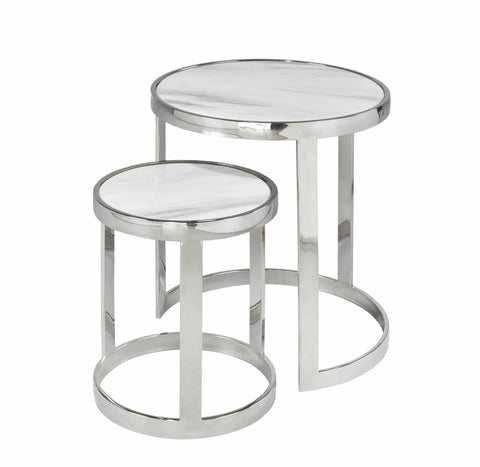 Mia - Side Table - Shining Silver - Mint