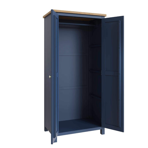 Roman Painted - 2 Door Full Hanging Wardrobe - Blue