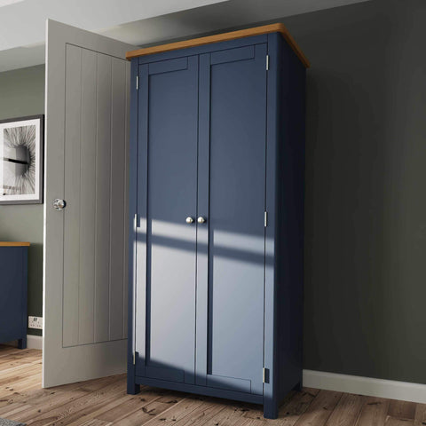 Roman Painted - 2 Door Full Hanging Wardrobe - Blue