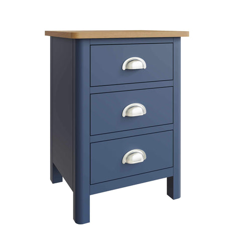 Roman Painted - 3 Drawer Bedside Cabinet - Blue