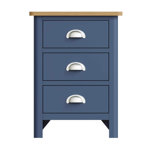Roman Painted - 3 Drawer Bedside Cabinet - Blue