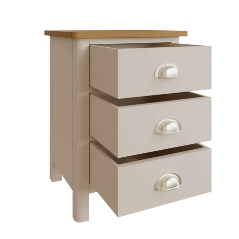 Roman Painted - 3 Drawer Bedside - Truffle