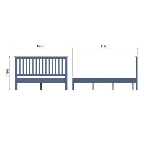 Roman Painted - King Bed - Blue
