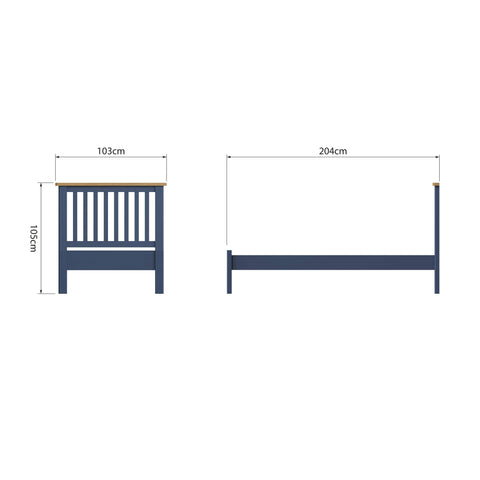 Roman Painted - Single Bed - Blue