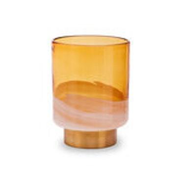 Small Amber Marbled Vase