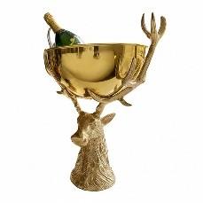 Small Punch Bowl Gold Stag