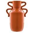 Sonata Orange Vase with Abstract Handles