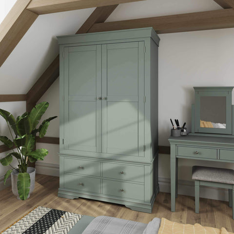 Swayne 2 Door 2 Drawer Wardrobe - Cactus Green