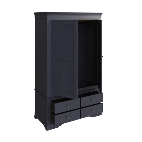 Swayne 2 Door 2 Drawer Wardrobe - Midnight Grey