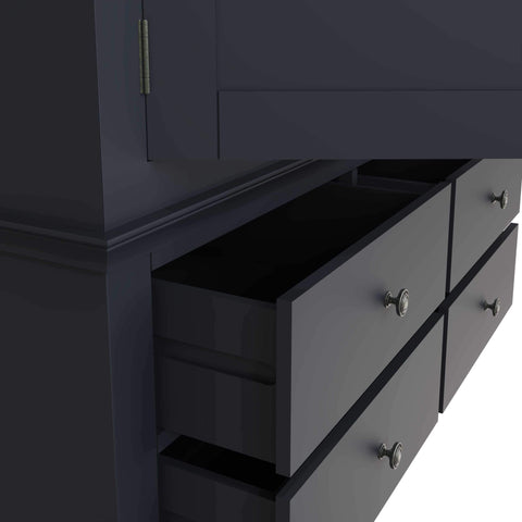 Swayne 2 Door 2 Drawer Wardrobe - Midnight Grey
