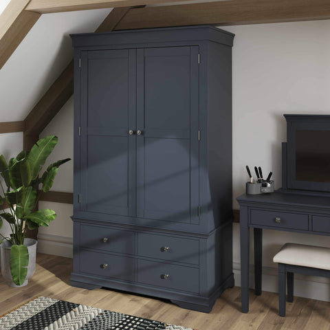 Swayne 2 Door 2 Drawer Wardrobe - Midnight Grey