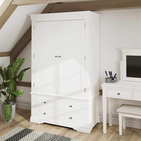 Swayne 2 Door 2 Drawer Wardrobe - White
