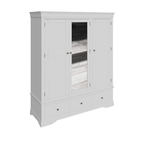 Swayne 3 Door 2 Drawer Wardrobe - White