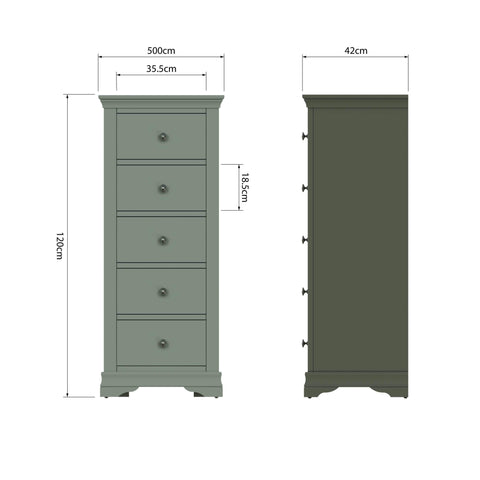 Swayne 5 Drawer Wellington - Cactus Green