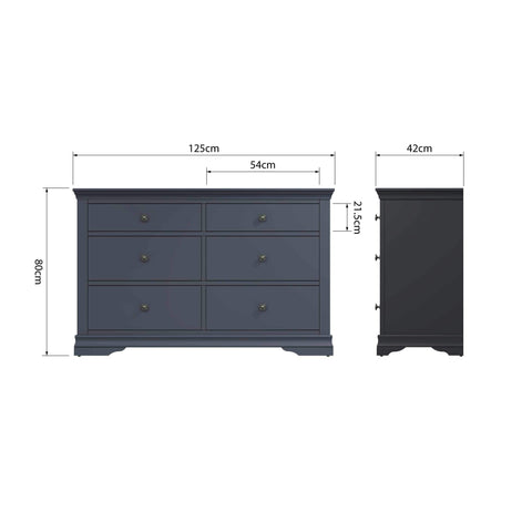 Swayne 6 Drawer Chest - Midnight Grey