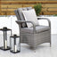 Aruba 90cm Square Table with Ice Bucket & 4 Reclining Chairs Outdoor Set – Grey Black with Grey Cushions