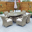 Cancun 180x100 Oval Table & 6 Bridge Arm Chairs Outdoor Set – Natural with Beige Cushions