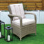 Cancun 180x100 Oval Table & 6 Bridge Arm Chairs Outdoor Set – Natural with Beige Cushions