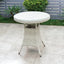 Cuba 70cm Round Table & 2 Bridge Arm Chairs Outdoor Set – White Washed with Grey Cushions
