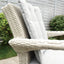 Cuba 70cm Round Table & 2 Bridge Arm Chairs Outdoor Set – White Washed with Grey Cushions
