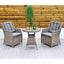 Dominica 70cm Round Table & 2 Dining Chairs Outdoor Set – Grey with Grey Cushions
