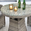 Dominica 70cm Round Table & 2 Dining Chairs Outdoor Set – Grey with Grey Cushions