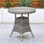 Dominica 70cm Round Table & 2 Dining Chairs Outdoor Set – Grey with Grey Cushions