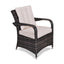 Grenada 180x100 Oval Table & 6 Dining Chairs Outdoor Set – Brown Black with Beige Cushions