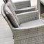 Lucia 160x100 Table & 6 Dining Chairs Outdoor Set – Goose Grey with Grey Cushions